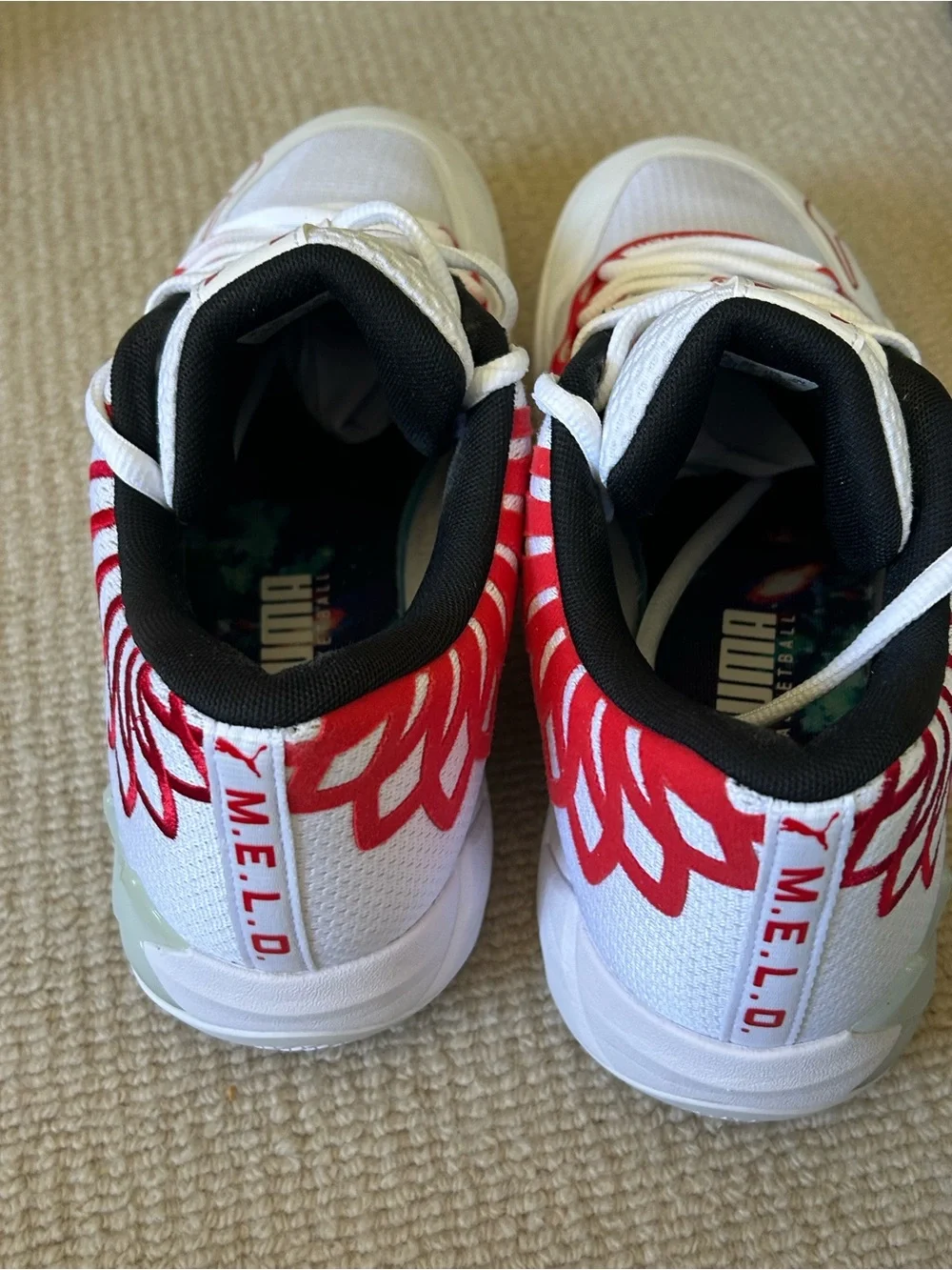 Puma MB Low Team Men's White and Red Low-Top Sneakers